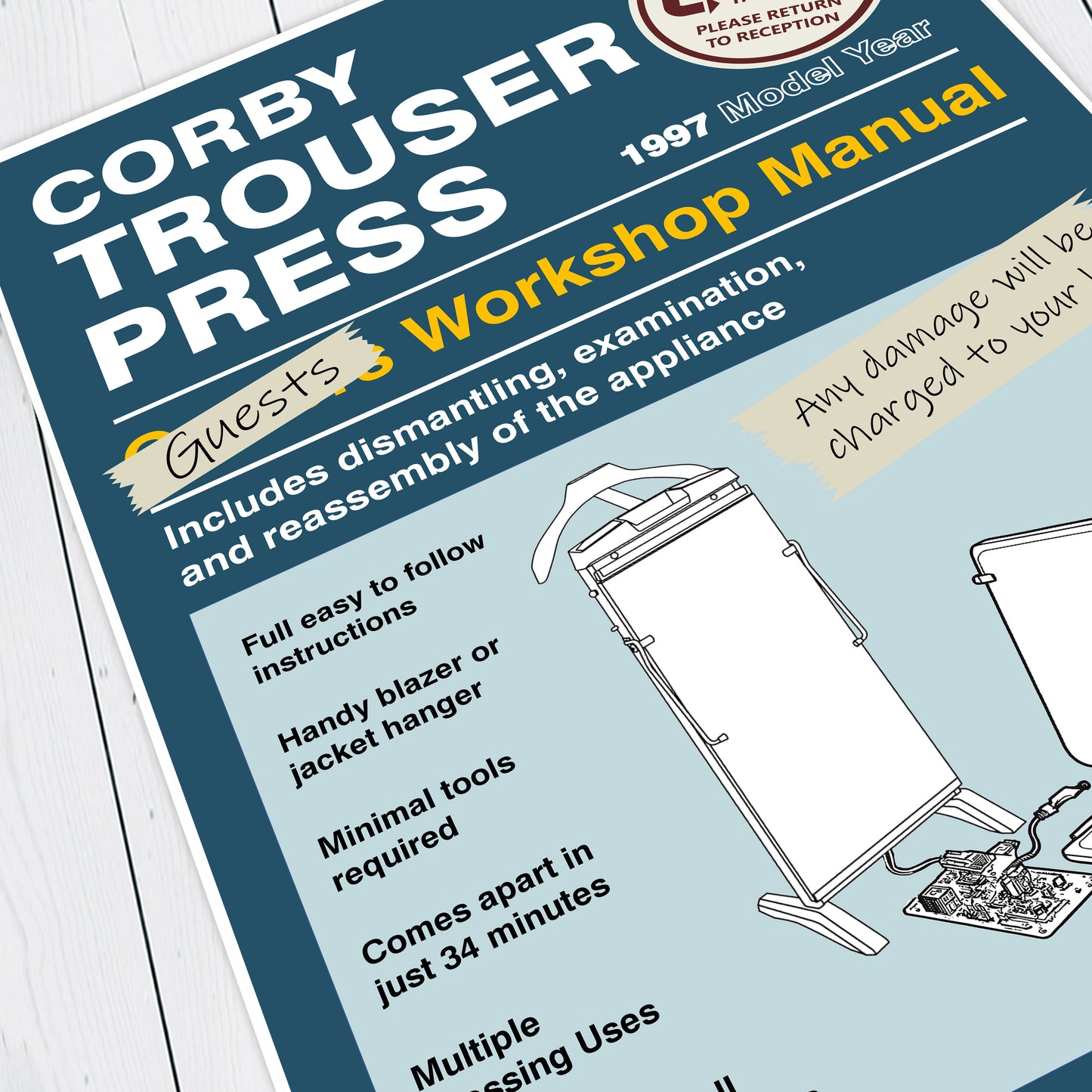 CORBY TROUSER PRESS, Alan Partridge Print