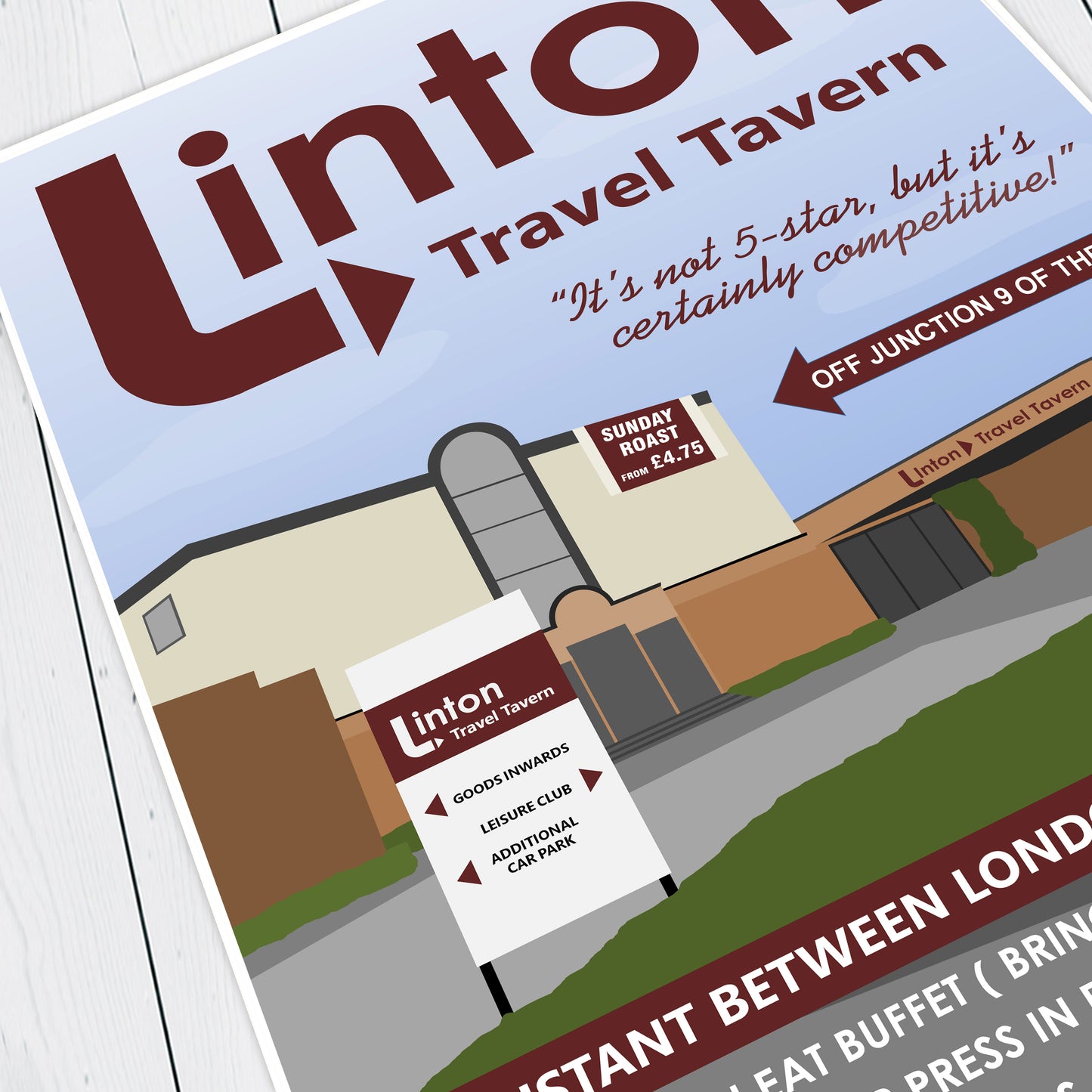 LINTON TRAVEL TAVERN, Alan Partridge Print