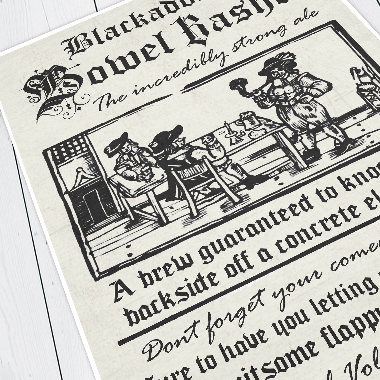 BLACKADDER'S BOWEL BASHER Incredibly Strong Ale Advert, Blackadder Print