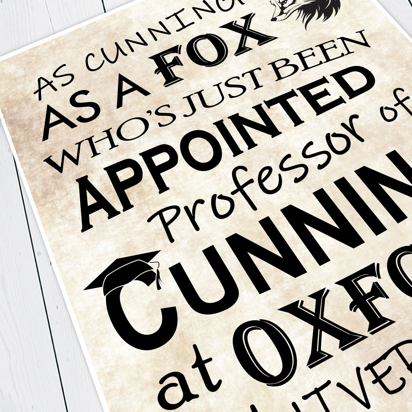 AS CUNNING AS A FOX, Captain Blackadder Quote, Blackadder Print