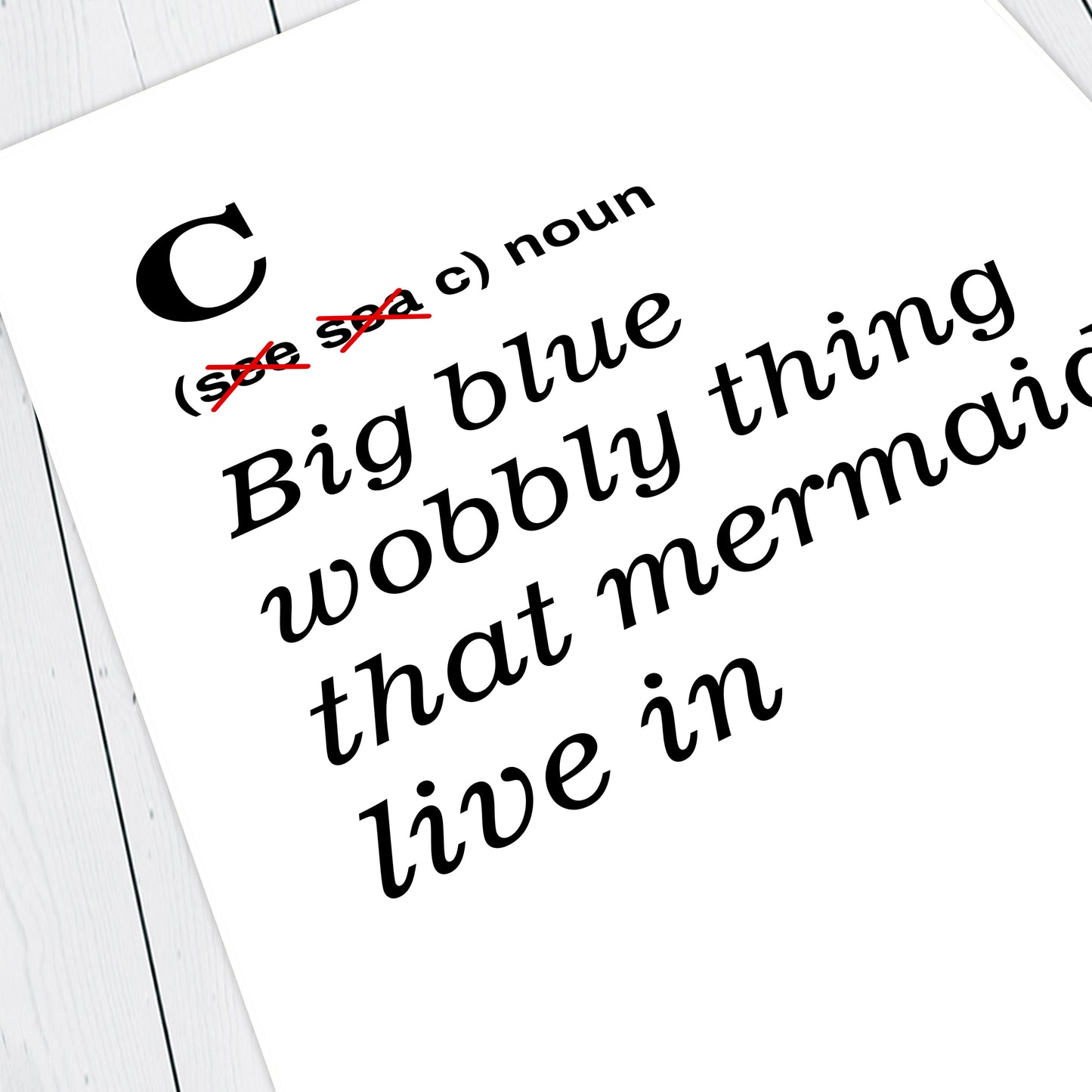 C DICTIONARY, Baldrick definition Quote, Blackadder Print