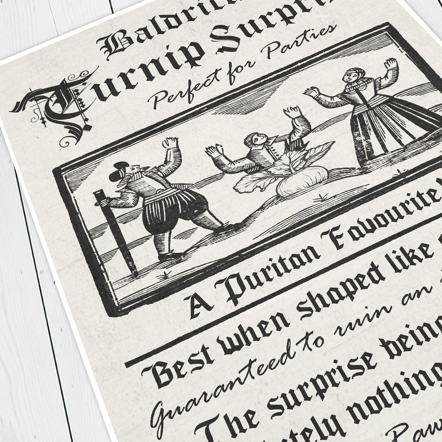 BALDRICK'S TURNIP SURPRISE, A Puritan Favourite Advert, Blackadder Print