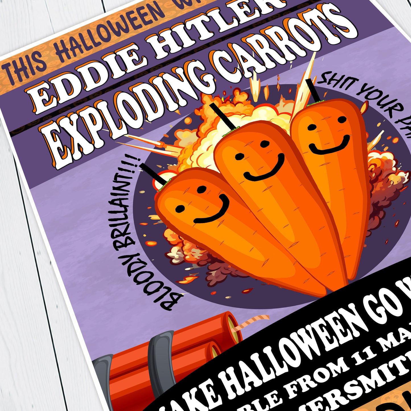DIRTY EDDIE'S EXPLODING HALLOWEEN CARROTS, Bottom Print