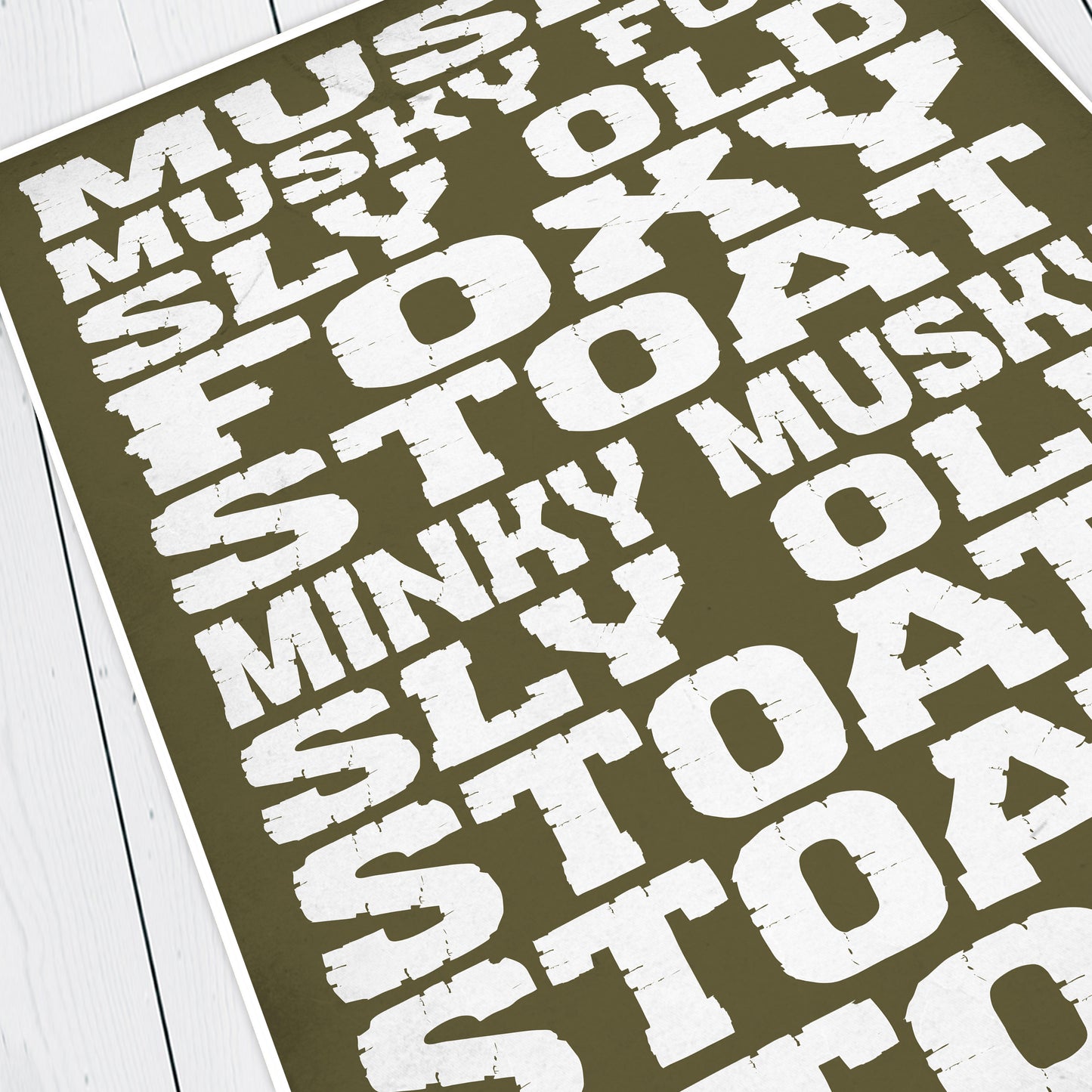 MUSKY SLY OLD STOATY STOAT, Richie Lonely Hearts Quote, Bottom Print