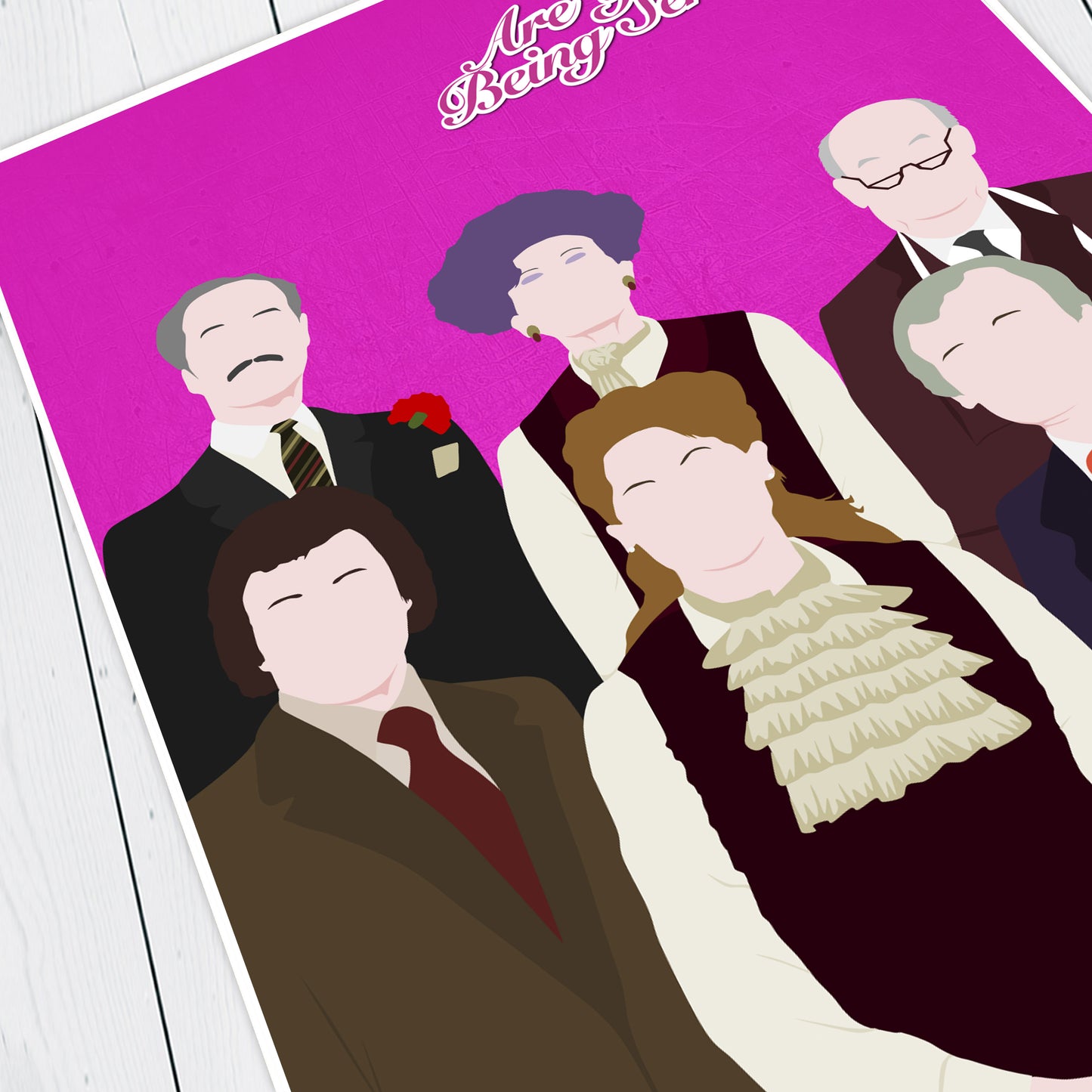 ARE YOU BEING SERVED Comedy Characters Minimalist Print