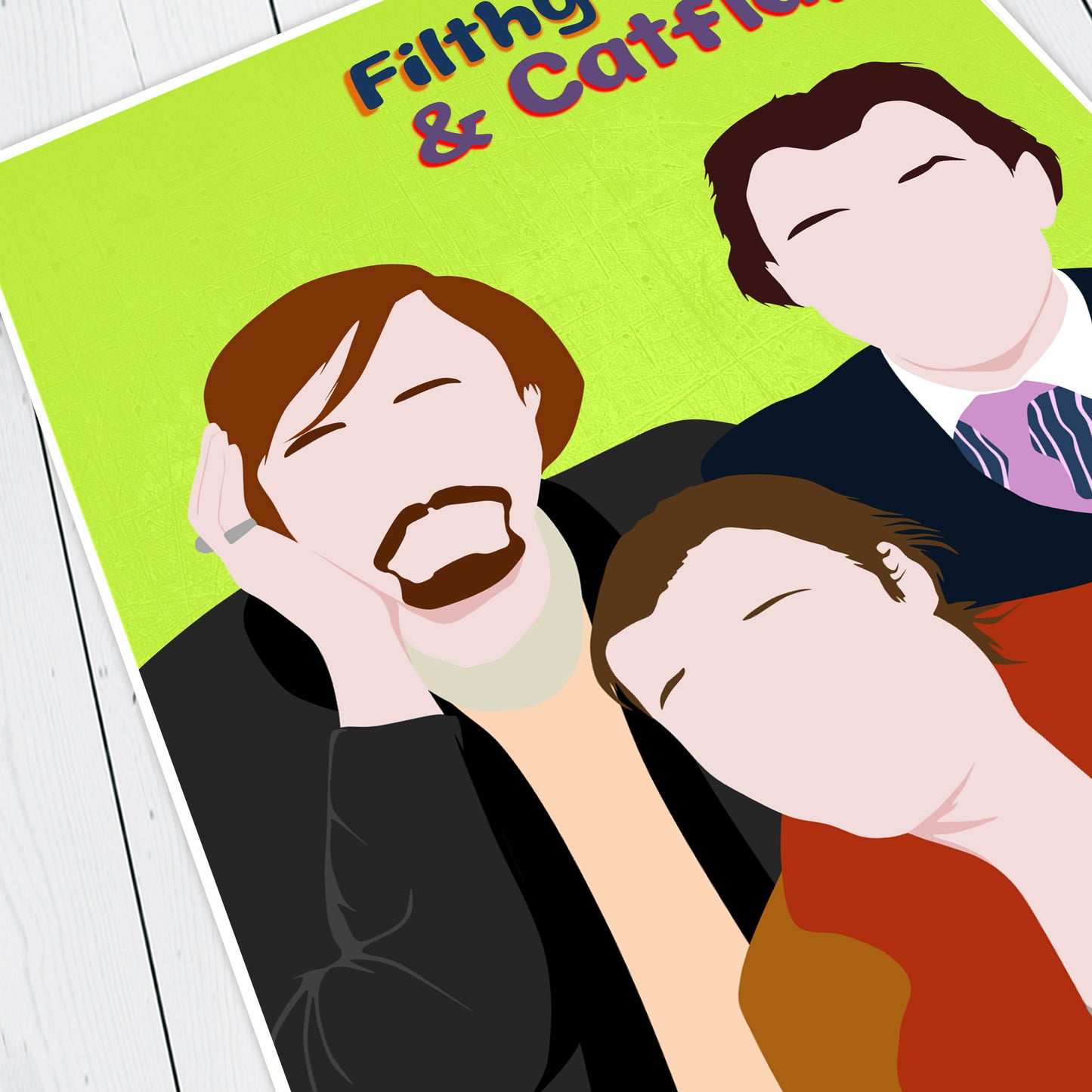 FILTHY RICH AND CATFLAP Comedy Characters Minimalist Print