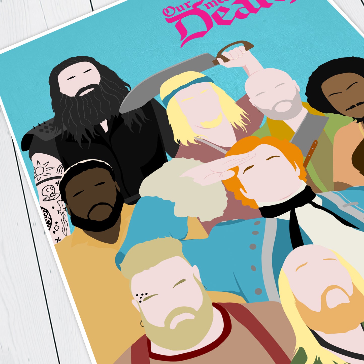 OUR FLAG MEANS DEATH Comedy Characters Minimalist Print