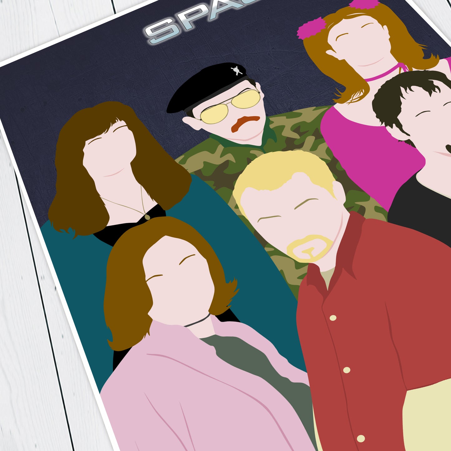 SPACED Comedy Characters Minimalist Print