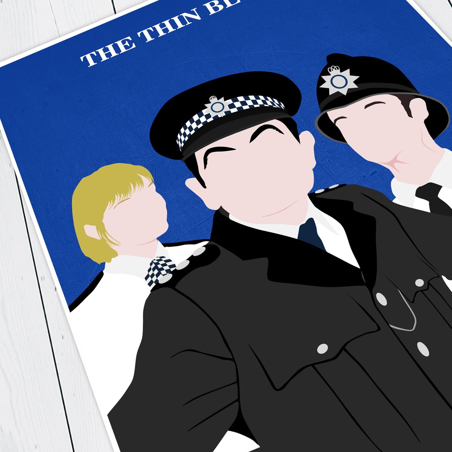 THE THIN BLUE LINE Comedy Characters Minimalist Print