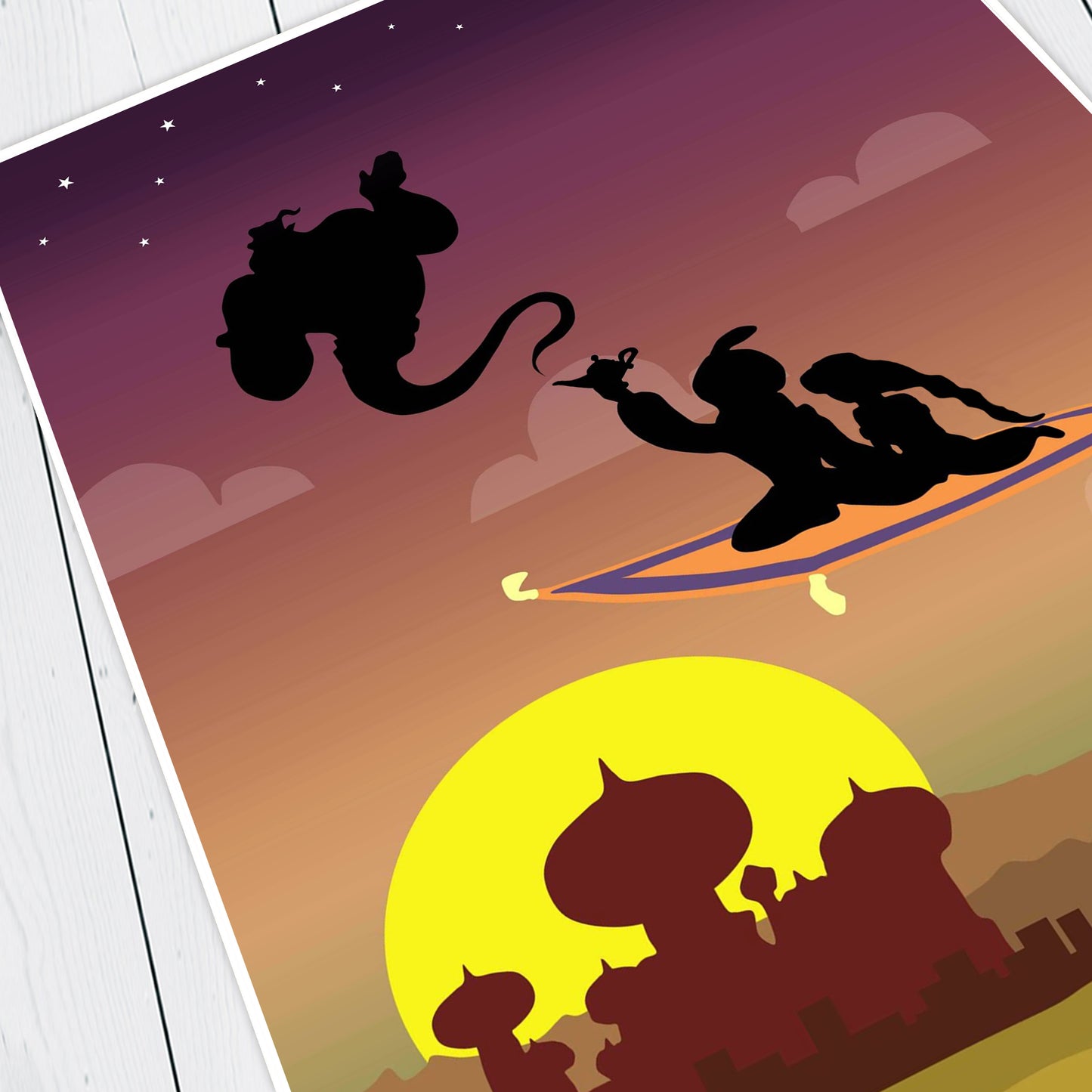 DISNEY'S ALADDIN Character inspired Silhouette Print