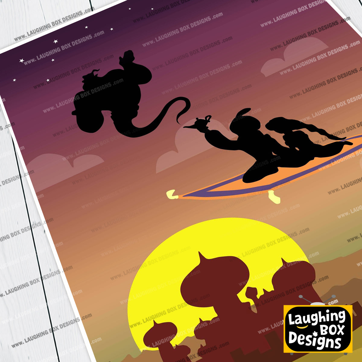 DISNEY'S ALADDIN Character inspired Silhouette Print