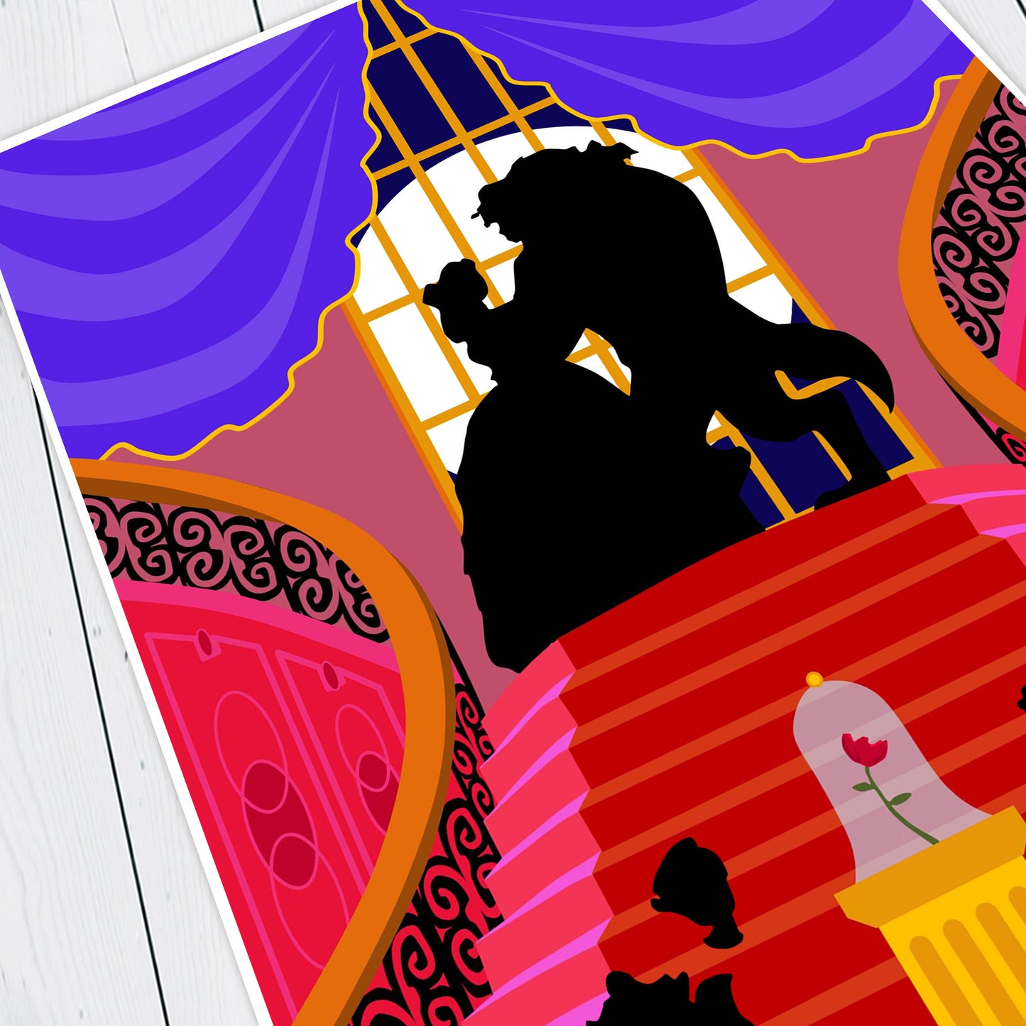 DISNEY'S BEAUTY and the BEAST Character inspired Silhouette Print