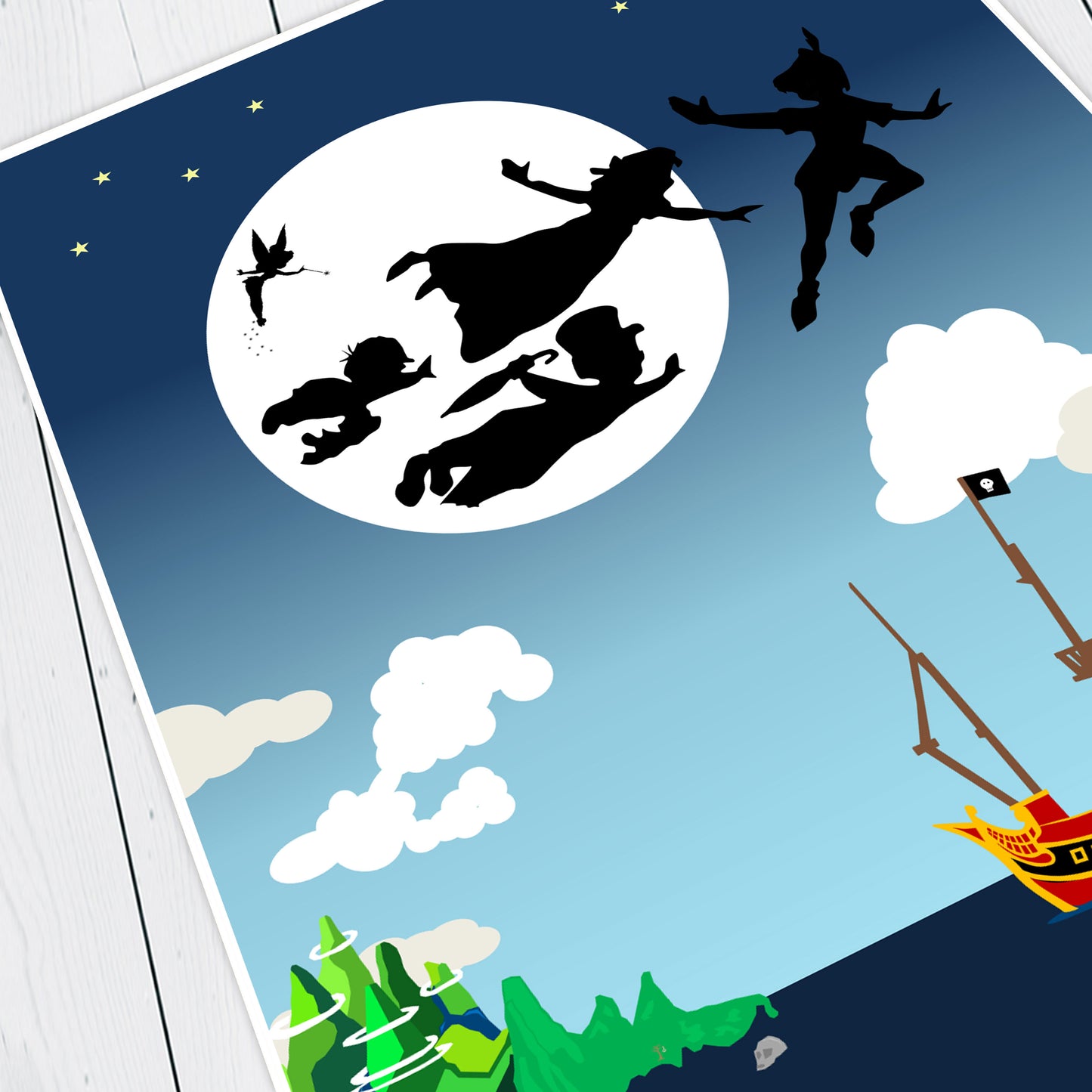 DISNEY'S PETER PAN Character inspired Silhouette Print