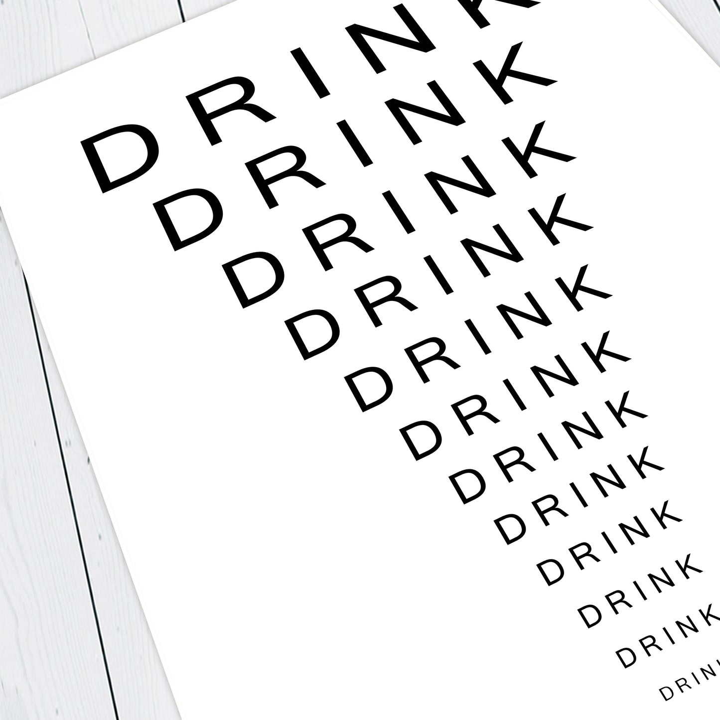 Drink Eye Chart / Father Jack Opticians, Father Ted Print