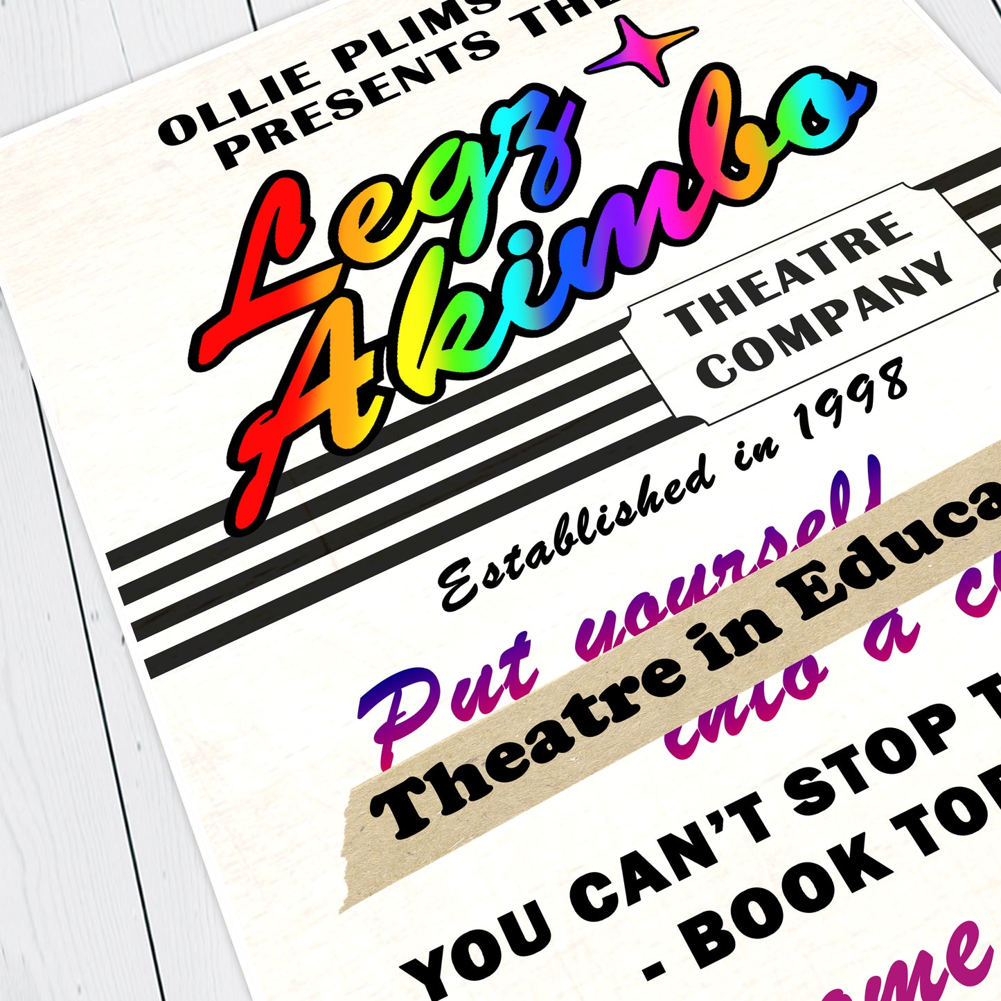 LEGZ AKIMBO, Ollie Plimsolls Theatre in Education Poster, The League of Gentlemen Print