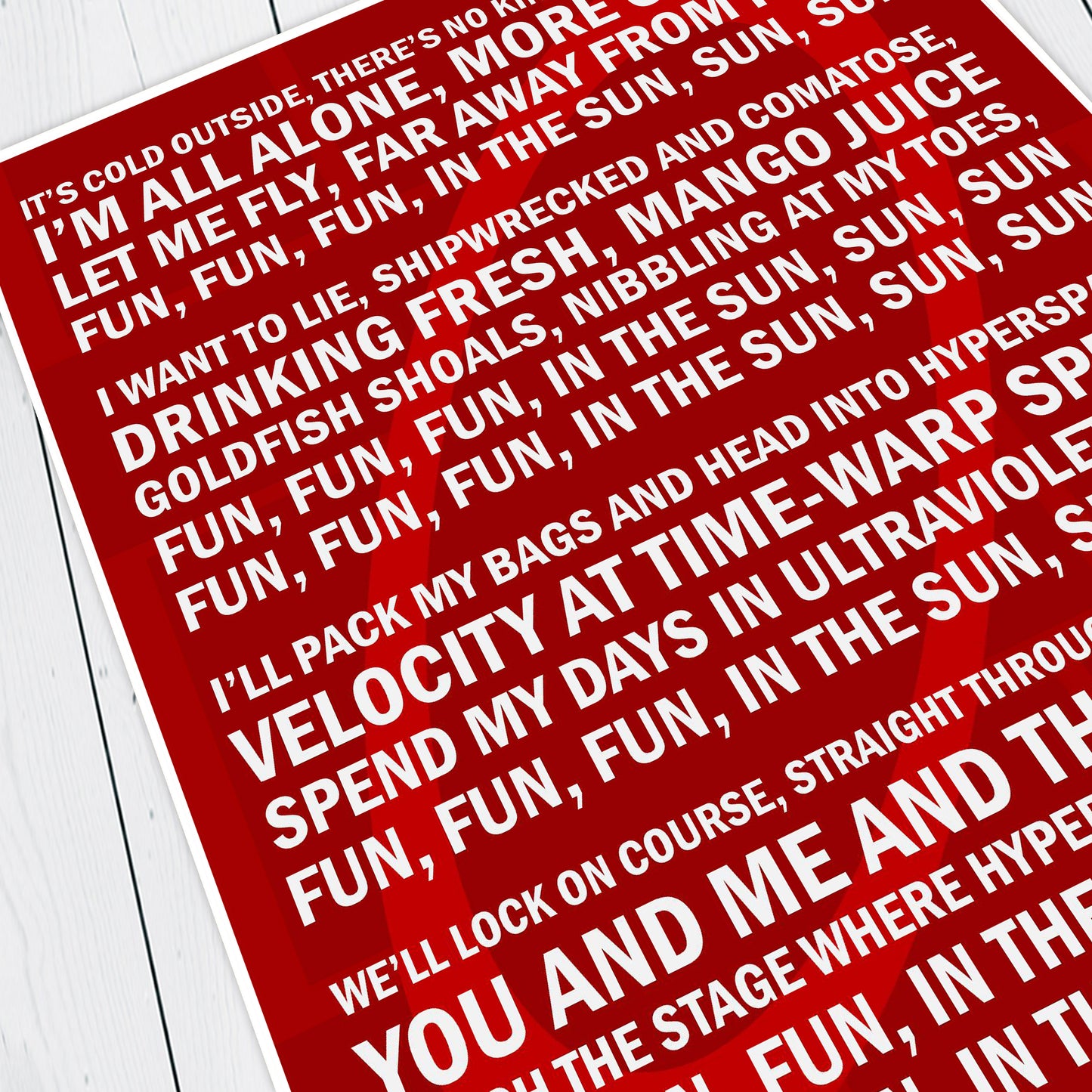 RED DWARF THEME TUNE / Song Lyrics, Red Dwarf Print