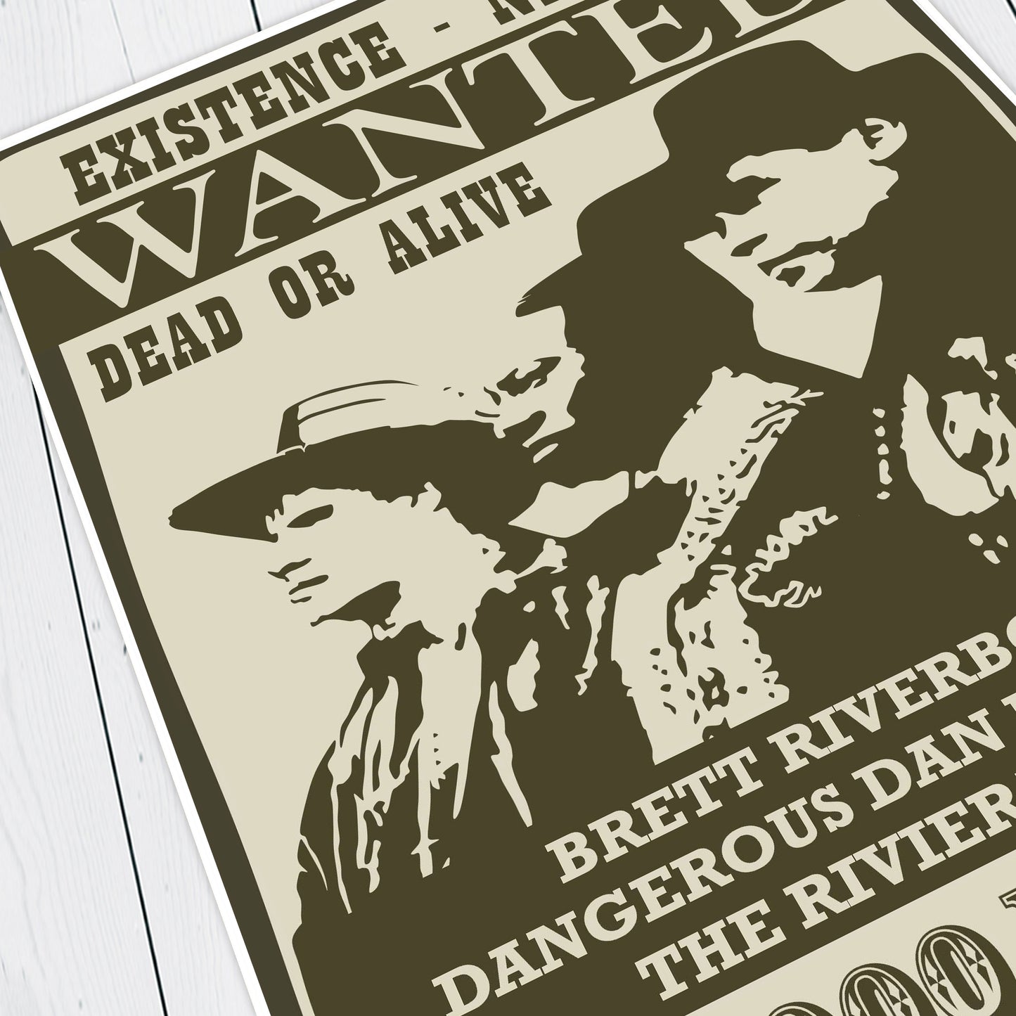 WANTED POSTER, Gunmen of the Apocalypse, Existnce Nevada, Red Dwarf Print