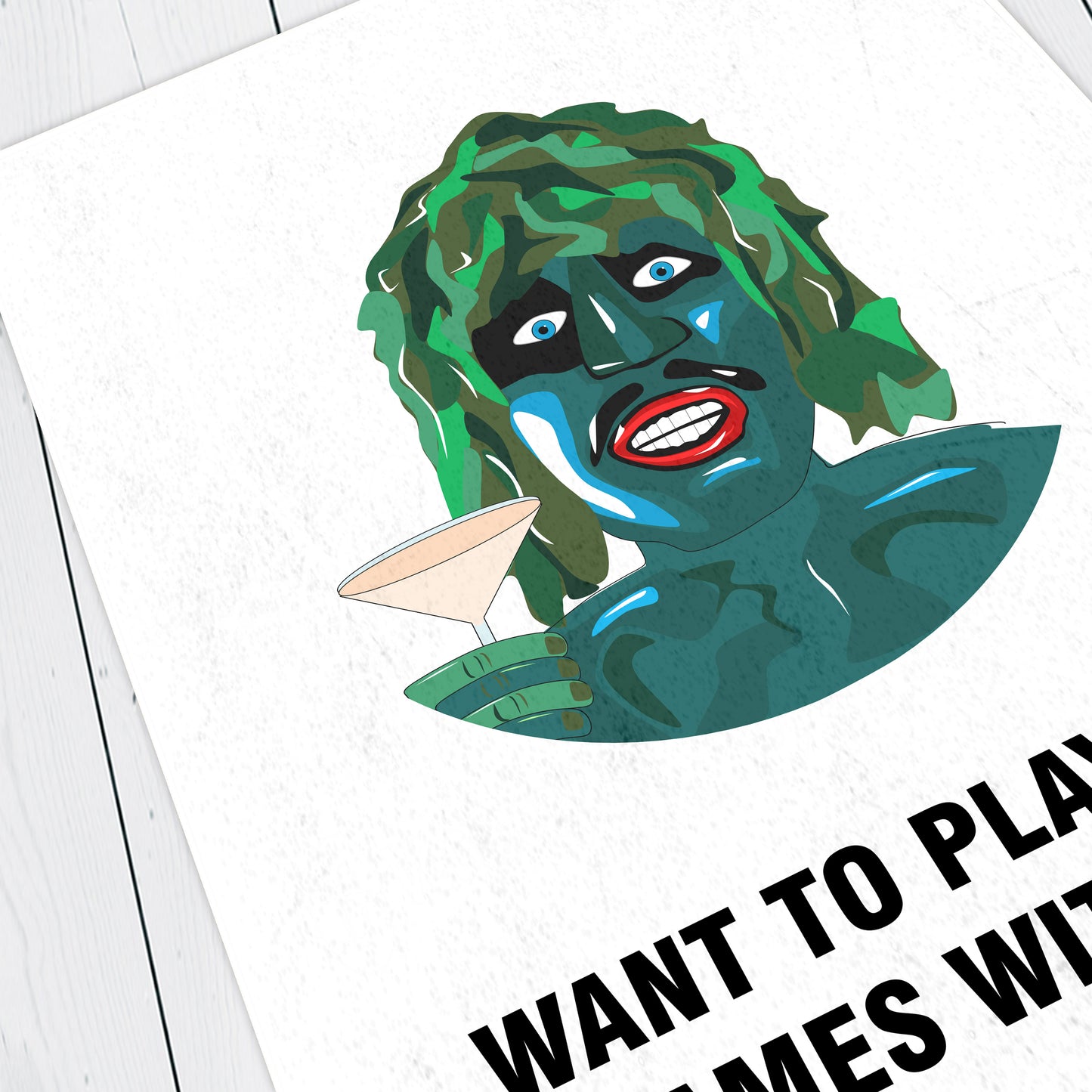 OLD GREGG, Want To Play Love Games With Me?, Character Quote, The Mighty Boosh Print