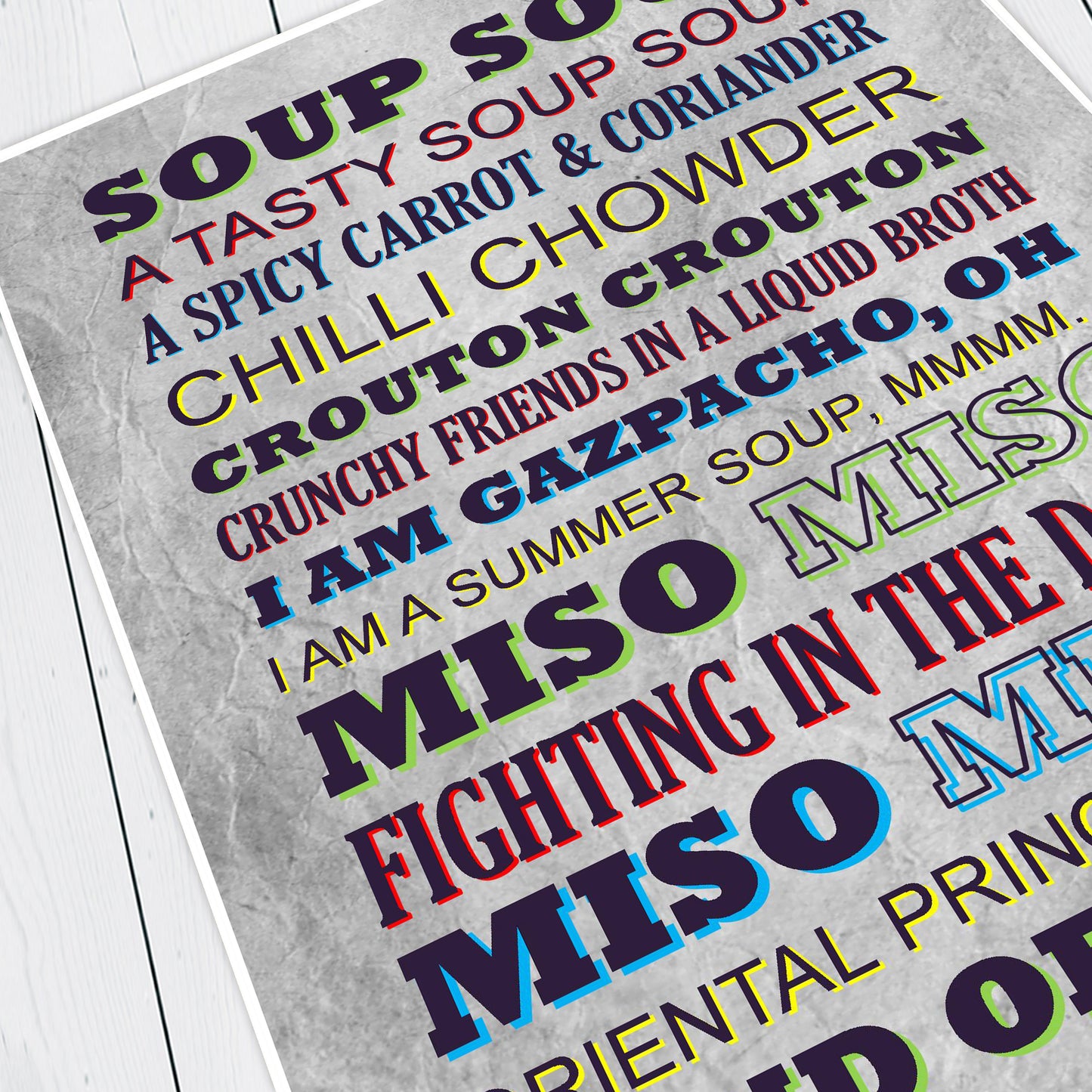 SOUP SOUP Crimp Lyrics, The Mighty Boosh Print (2 styles available)