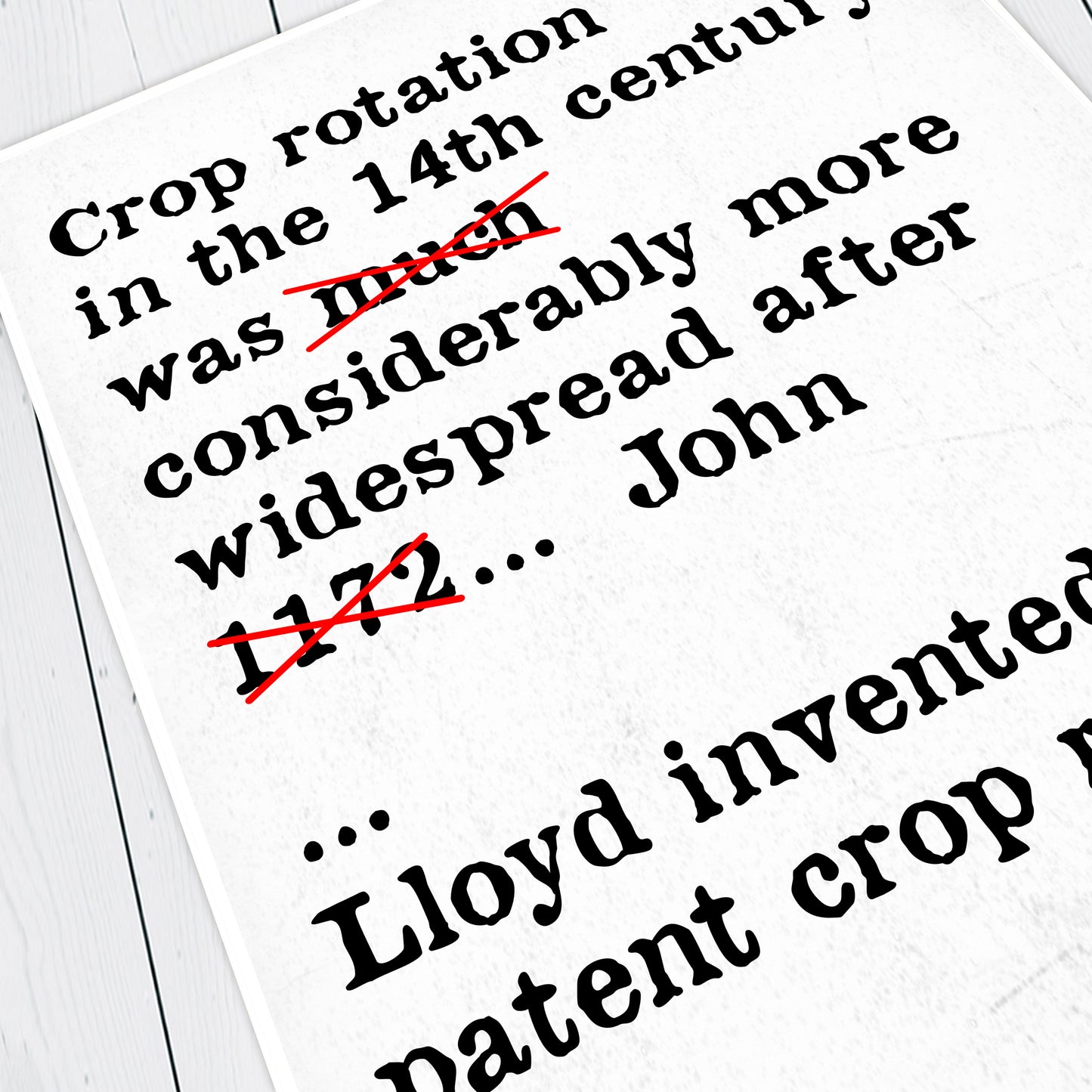 CROP ROTATION IN THE 14TH CENTURY, Bambi Episode Quote, The Young Ones Print