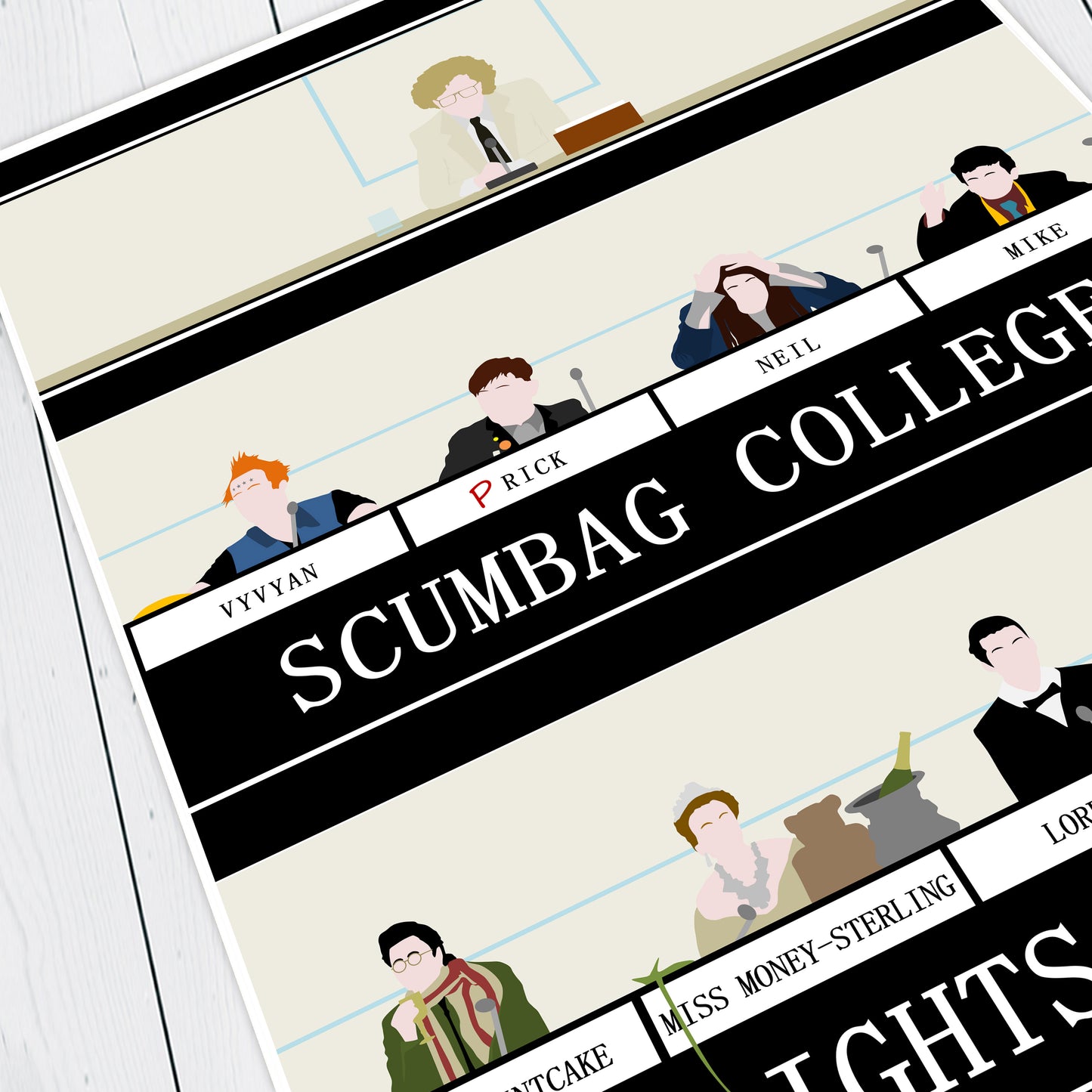 UNIVERSITY CHALLENGE, SCUMBAG COLLEGE vs Footlights College, Bambi Episode Scene, The Young Ones Print
