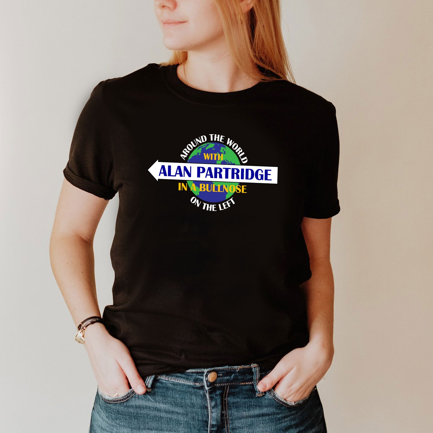 Around The World With Alan Partridge, In A Bullnose, On The Left - Alan Partridge T-Shirt