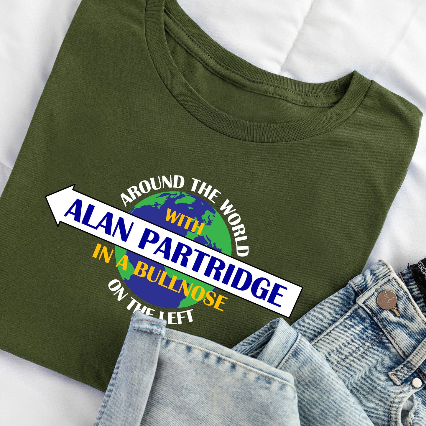 Around The World With Alan Partridge, In A Bullnose, On The Left - Alan Partridge T-Shirt