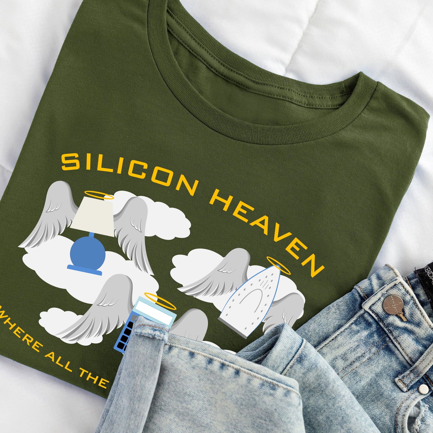 SILICON HEAVEN - WHERE ALL THE CALCULATORS GO - Red Dwarf T-Shirt