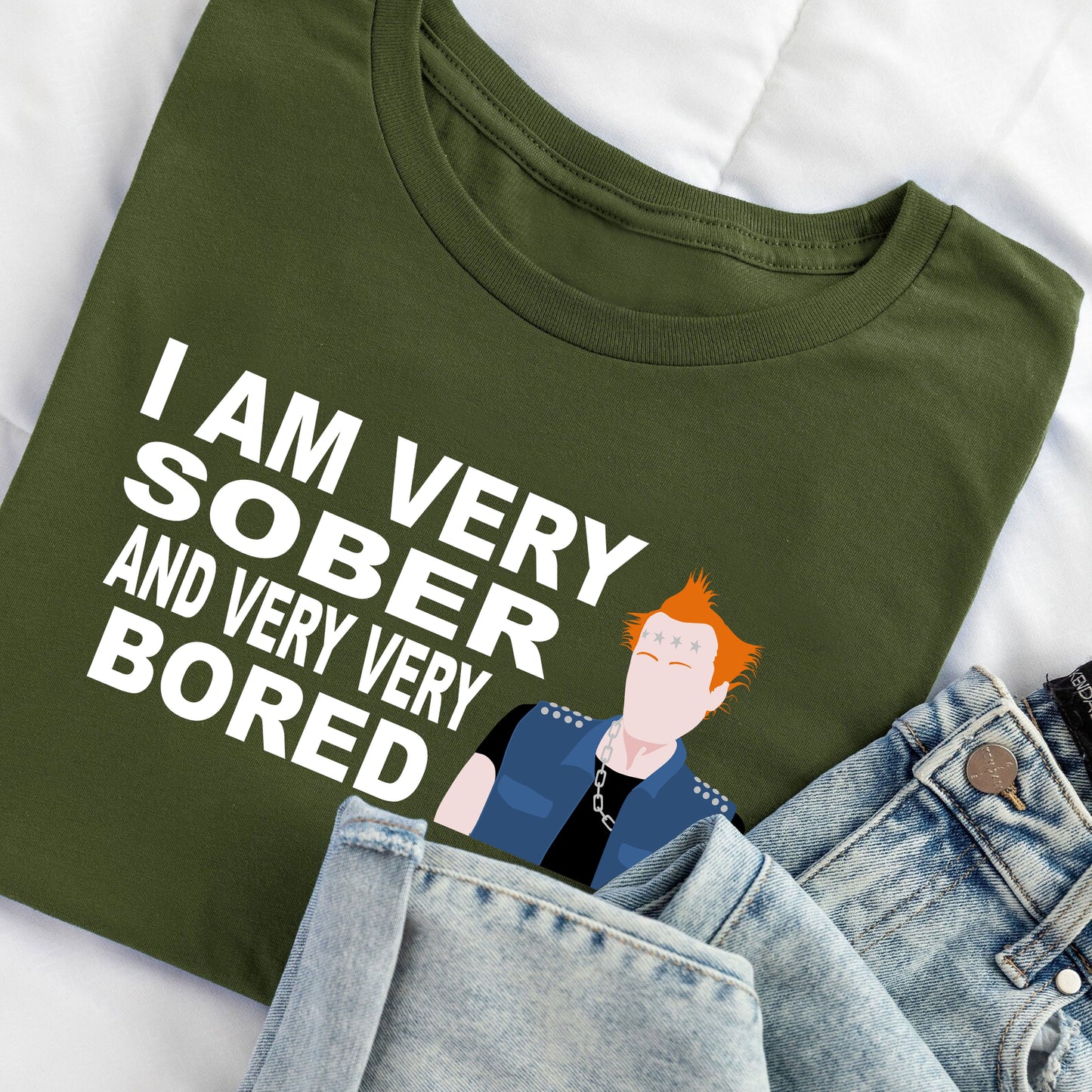 I AM VERY SOBER, And Very Very Bored / Vyvyan - The Young Ones T-Shirt