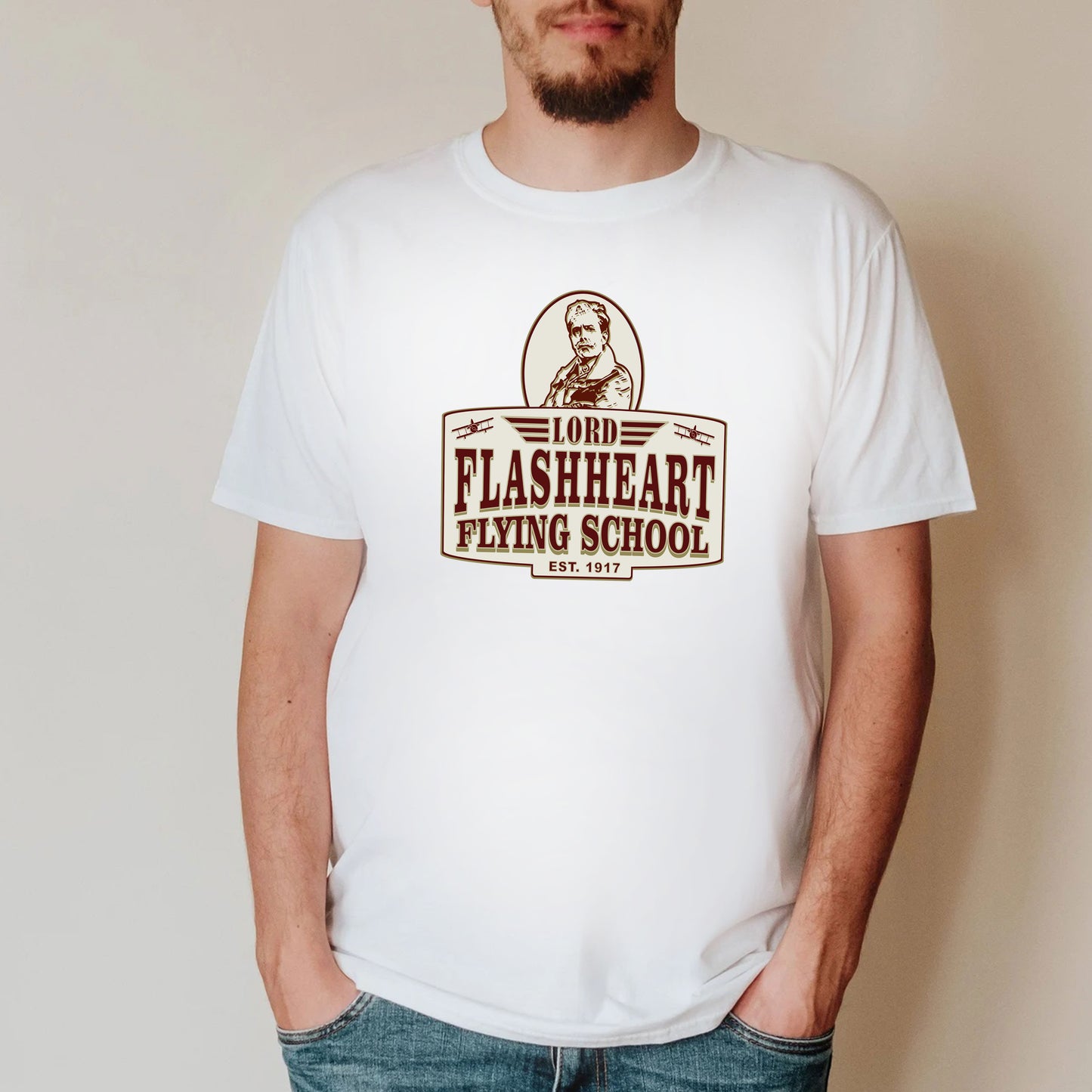 LORD FLASHHEART FLYING SCHOOL - Blackadder T-Shirt