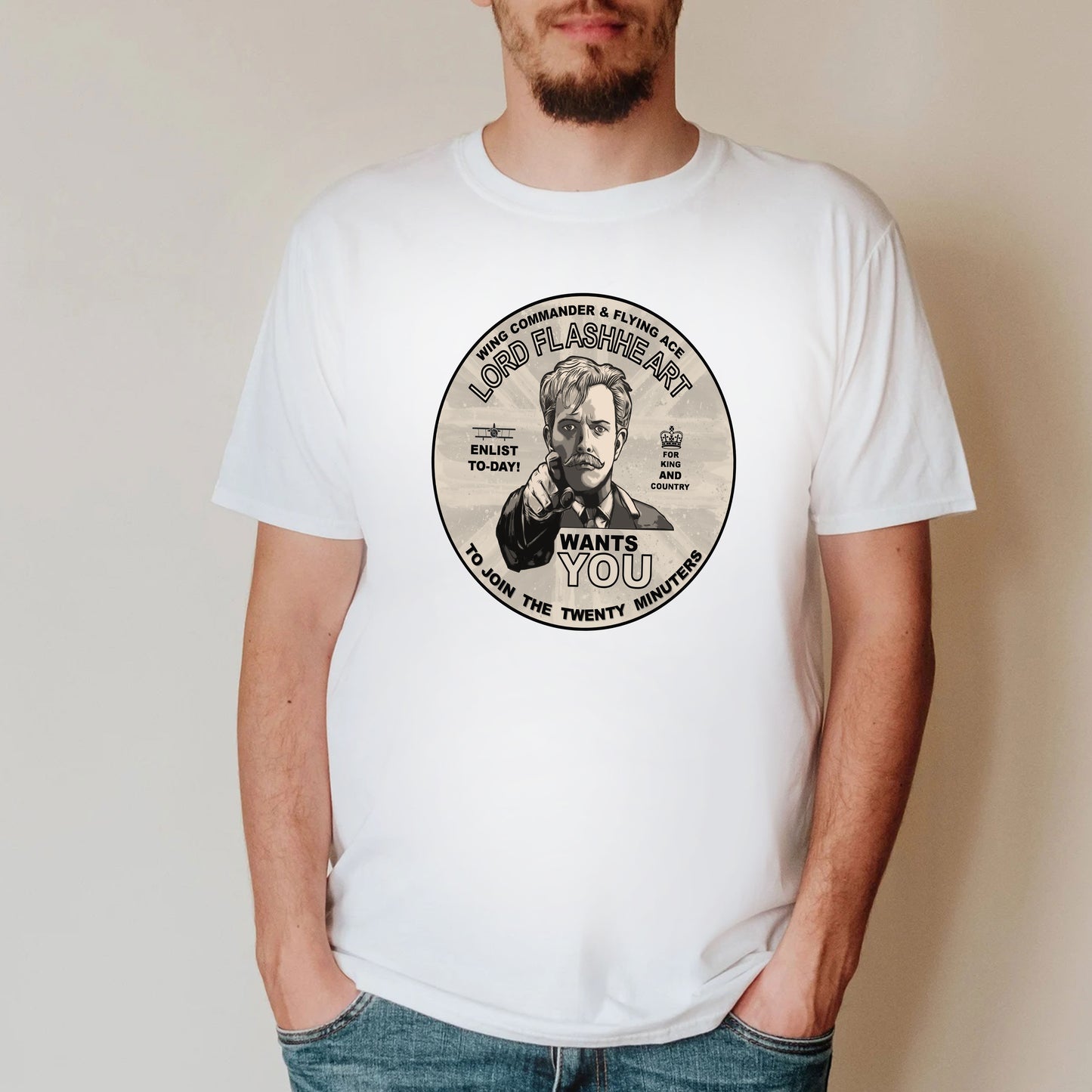 LORD FLASHHEART WANTS YOU / Join The Twenty Minuters- Blackadder T-Shirt
