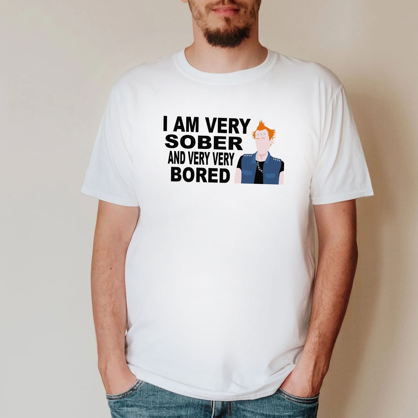 I AM VERY SOBER, And Very Very Bored / Vyvyan - The Young Ones T-Shirt