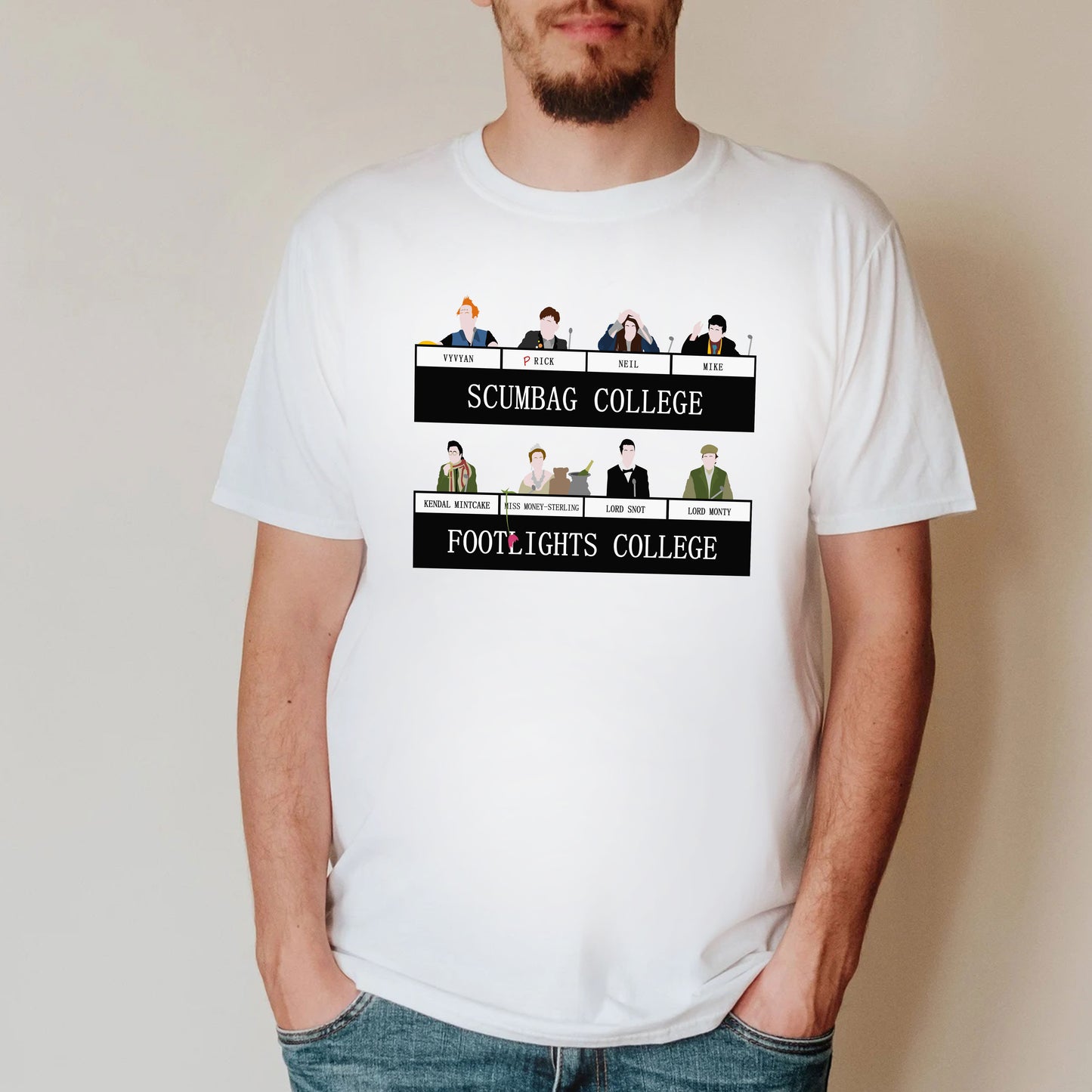 SCUMBAG COLLEGE / FOOTLIGHTS COLLEGE, University Challenge - The Young Ones T-Shirt