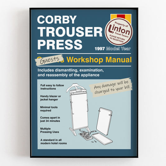 CORBY TROUSER PRESS, Alan Partridge Print