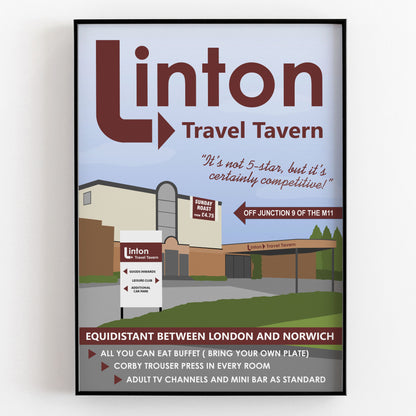 LINTON TRAVEL TAVERN, Alan Partridge Print