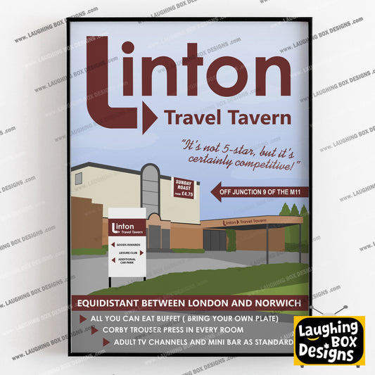 LINTON TRAVEL TAVERN, Alan Partridge Print
