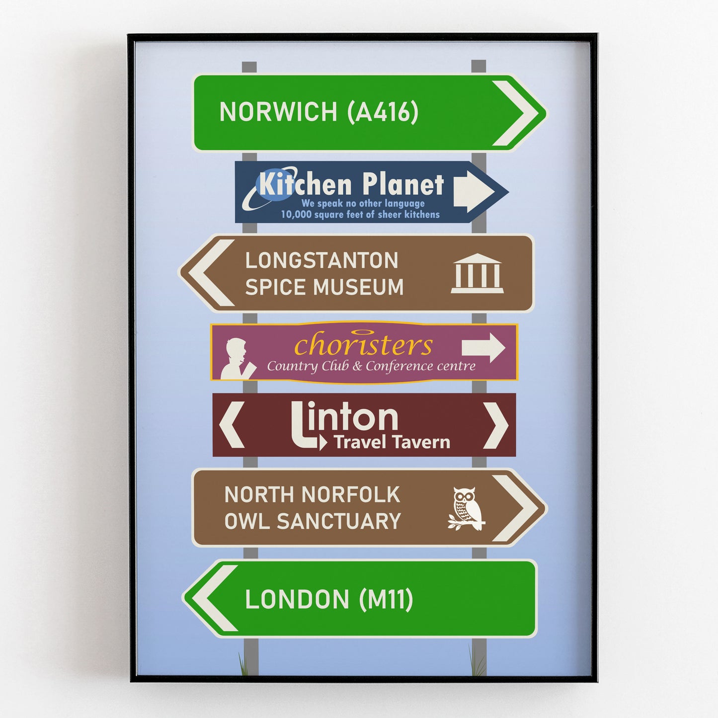 I'M ALAN PARTRIDGE LOCATIONS ROAD SIGN, Alan Partridge Print