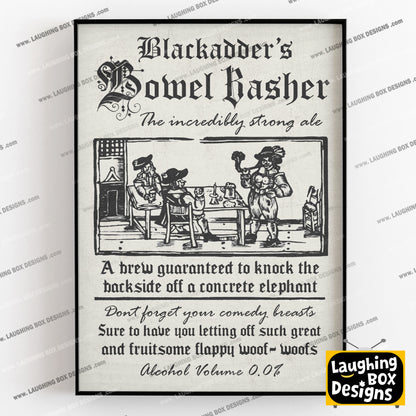 BLACKADDER'S BOWEL BASHER Incredibly Strong Ale Advert, Blackadder Print