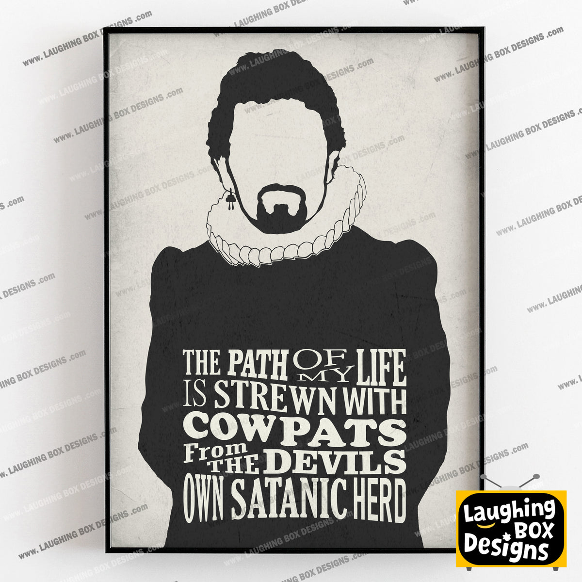 COWPATS FROM THE DEVILS HERD, Lord Blackadder Quote, Blackadder Print (White)