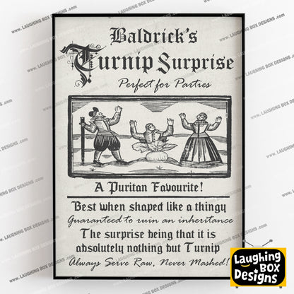 BALDRICK'S TURNIP SURPRISE, A Puritan Favourite Advert, Blackadder Print