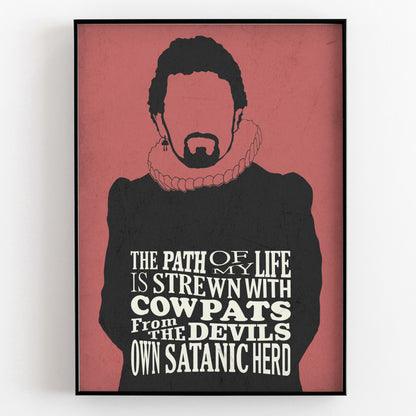 COWPATS FROM THE DEVILS HERD, Lord Blackadder Quote, Blackadder Print (Red)
