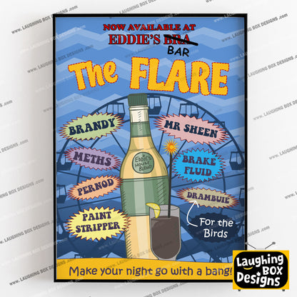 THE FLARE / EXPLODING COCKTAIL Eddie's Bar Cocktail Poster, Bottom Print