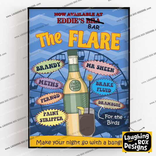 THE FLARE / EXPLODING COCKTAIL Eddie's Bar Cocktail Poster, Bottom Print