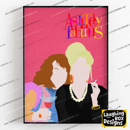 ABSOLUTELY FABULOUS Comedy Characters Minimalist Print