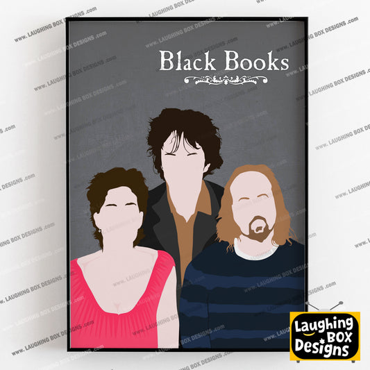BLACK BOOKS Comedy Characters Minimalist Print