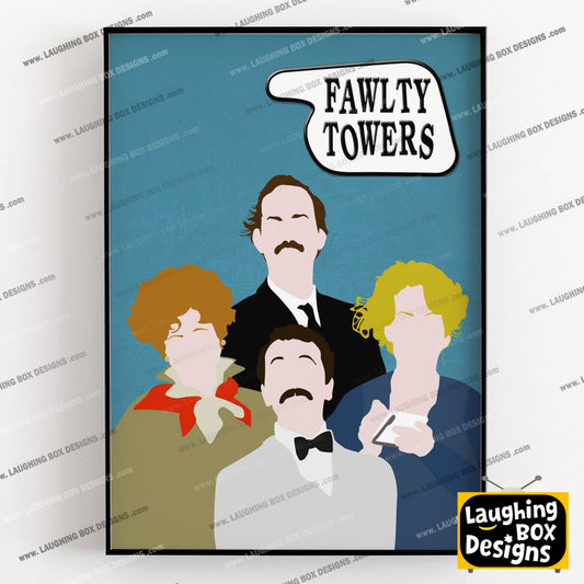 FAWLTY TOWERS Comedy Characters Minimalist Print