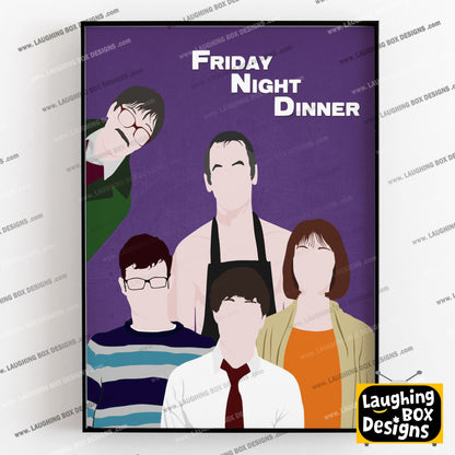 FRIDAY NIGHT DINNER Comedy Characters Minimalist Print