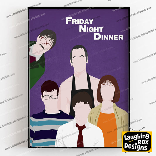 FRIDAY NIGHT DINNER Comedy Characters Minimalist Print