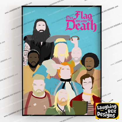 OUR FLAG MEANS DEATH Comedy Characters Minimalist Print