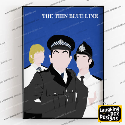THE THIN BLUE LINE Comedy Characters Minimalist Print